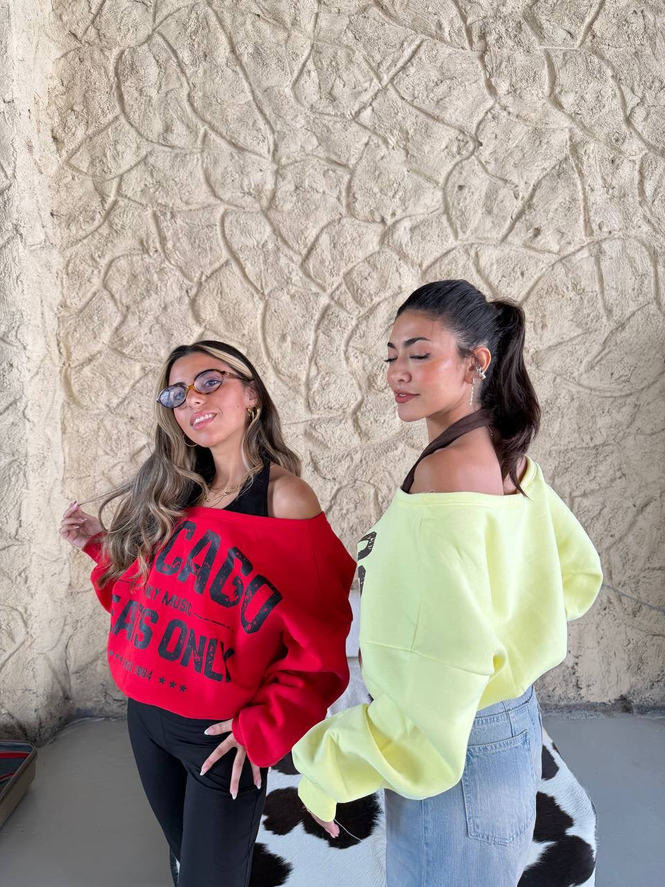 Off shoulder hoodie