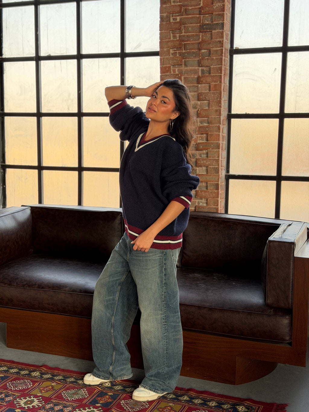 Varsity V-Neck Sweater