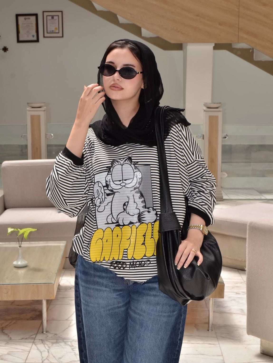 White cat shirt