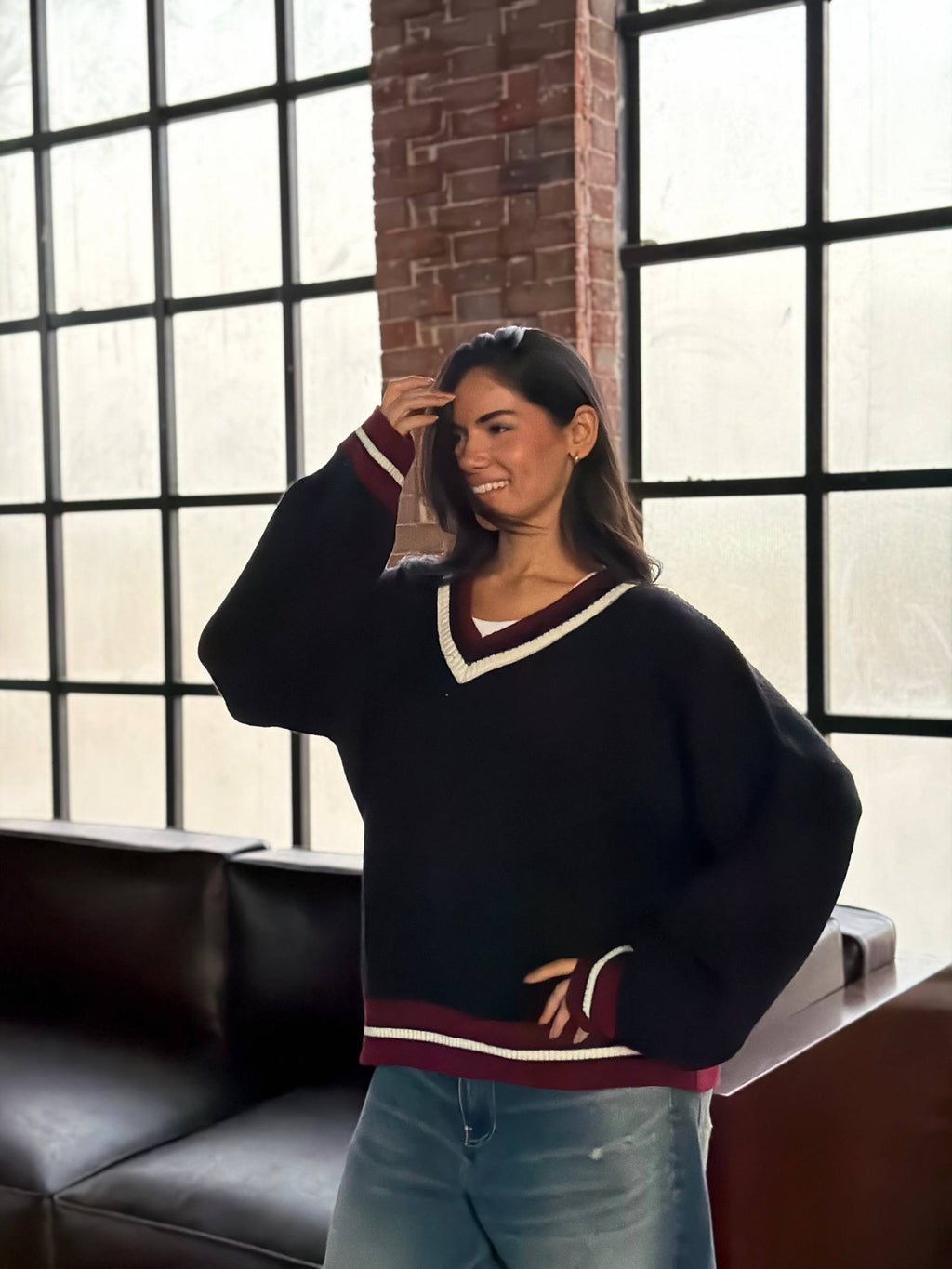 Varsity V-Neck Sweater