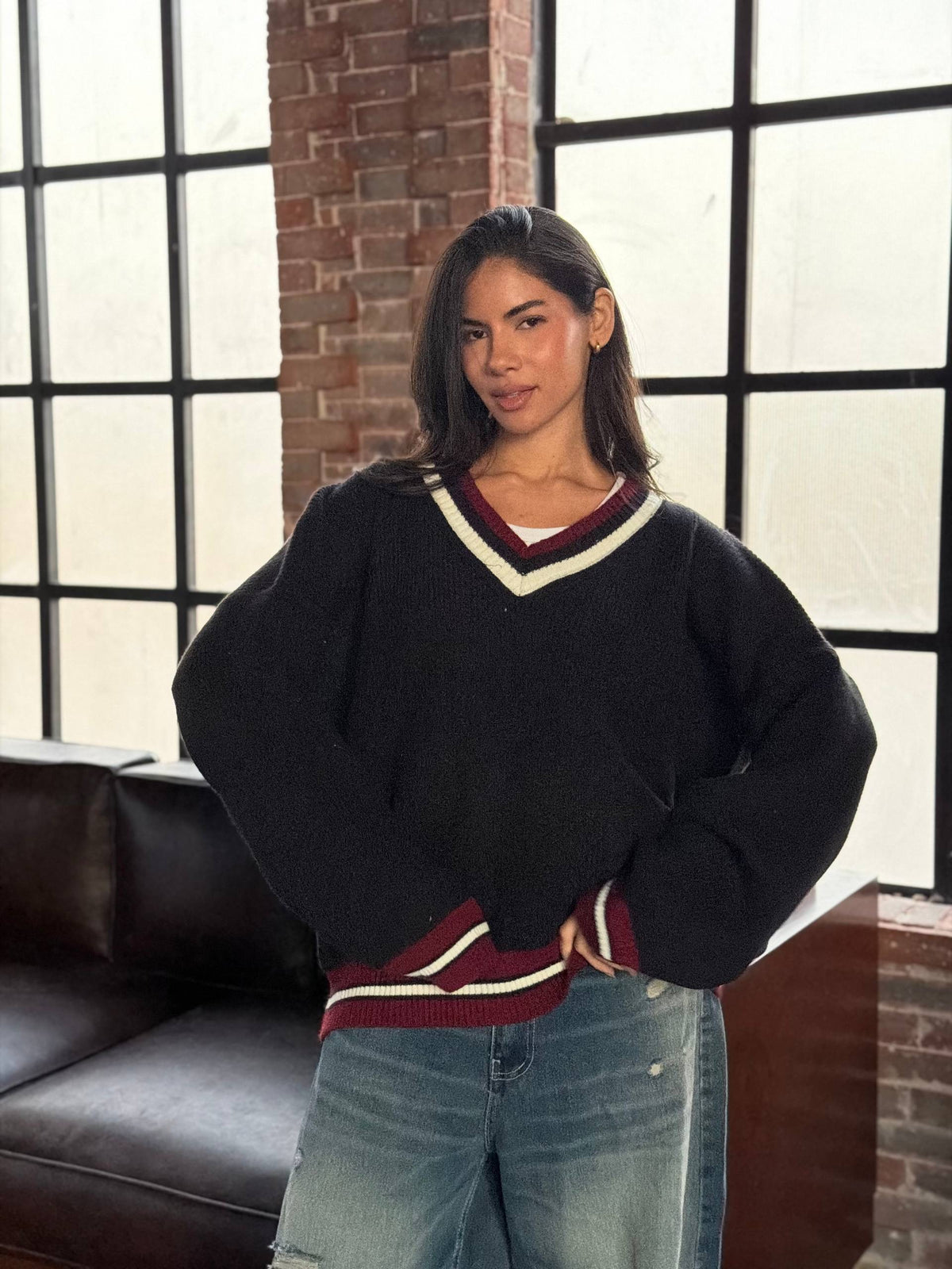 Varsity V-Neck Sweater