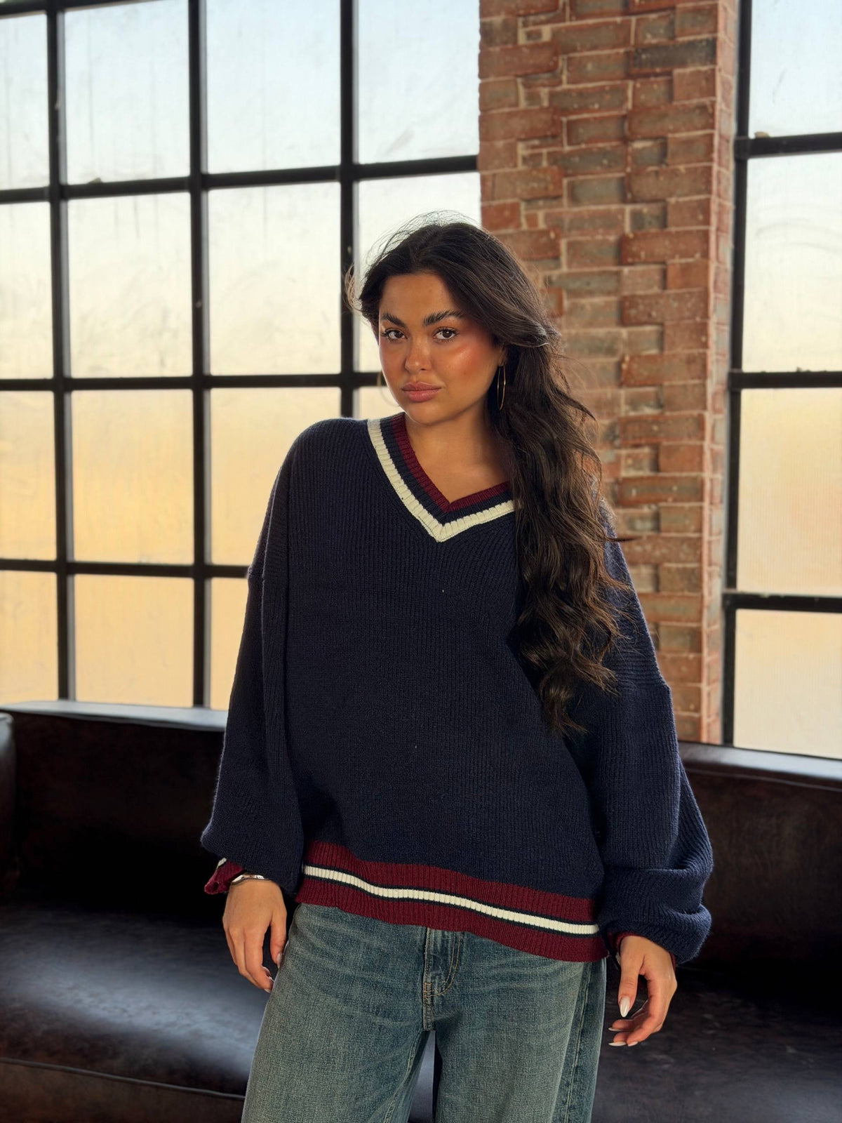 Varsity V-Neck Sweater
