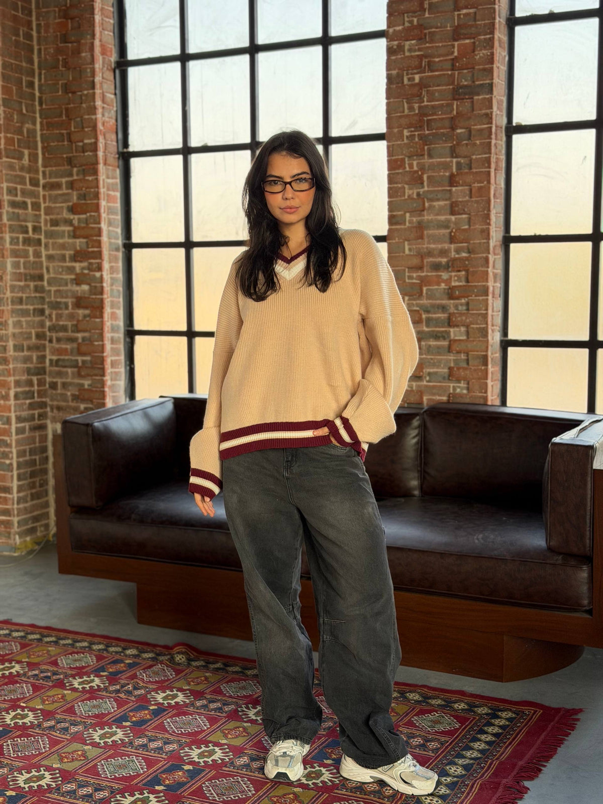 Varsity V-Neck Sweater